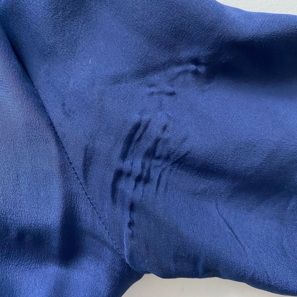 100% silk navy dress with pockets - Picture 8 of 9